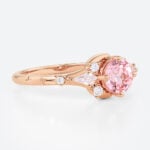 1ct Round Cut Pink Sapphire Ring Celestial-Inspired Engagement Ring in Rose Gold