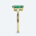 Shield Shaped Lab Grown Diamond Toi et Moi 4 Claw Prong Engagement Ring in Yellow Gold (2)