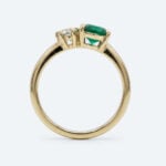 Shield Shaped Lab Grown Diamond Toi et Moi 4 Claw Prong Engagement Ring in Yellow Gold (4)