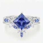 cornflower blue sapphire ring set