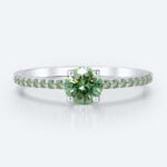 0.5ct Fancy Green Lab Diamond Ring | White Gold Pavé Band