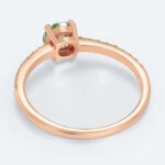 0.5ct Fancy Green Lab Diamond Ring | Rose Gold Pavé Band