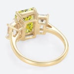 3ct Fancy Yellow Lab Diamond Ring | Radiant & Emerald Three-Stone