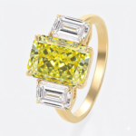 3ct Fancy Yellow Lab Diamond Ring | Radiant & Emerald Three-Stone