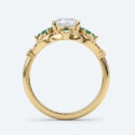 Cushion Cut Lab Grown Diamond Ornate Filigree Engagement Ring in Yellow Gold (3)