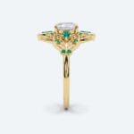 Cushion Cut Lab Grown Diamond Ornate Filigree Engagement Ring in Yellow Gold (5)