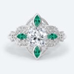 Cushion Cut Lab Grown Diamond Ornate Filigree Engagement Ring in Yellow Gold (6)