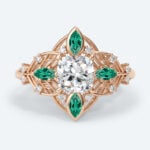 Cushion Cut Lab Grown Diamond Ornate Filigree Engagement Ring in Yellow Gold (7)