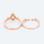 Unique Kite Cut Lab Diamond Bridal Set | Vintage Geometric Ring in Rose Gold