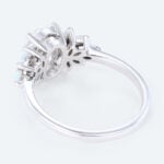Nature-Inspired Oval Lab Diamond Ring with Petal Cluster Opal Petals Accents in White Gold