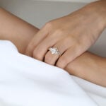 Pear Cut Lab Grown Diamond Ring Set | 14K Yellow Gold Cluster