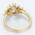 Romantic Pear Cut Lab Diamond Floral Cluster Ring | 14K Yellow Gold