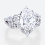 Pear Cut Lab Diamond Infinity Ring Set | Vintage Bridal Ring Set in White Gold