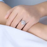 Pear Cut Lab Diamond Infinity Ring Set | Vintage Bridal Ring Set in White Gold