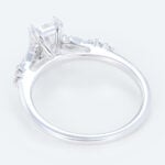 Modern Radiant Cut Lab Diamond Ring | Slim Pavé Gold Band in White Gold