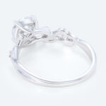 Nature-Inspired Round Lab Diamond Vine Ring | Botanical Leaf in White Gold