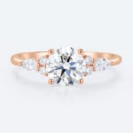 Delicate Round Cut Lab Diamond Cluster Ring | 14K Rose Gold