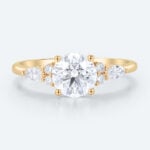 Delicate Round Cut Lab Diamond Cluster Ring | 14K Yellow Gold