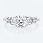 Vintage Infinity Round Lab Diamond Ring | Twisted Band in White Gold