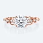 Vintage Infinity Round Lab Diamond Ring | Twisted Band in Rose Gold