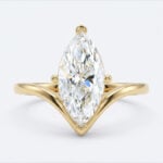 Marquise Cut Lab Diamond Minimalist V Shaped Solitaire Engagement Ring Set (4)