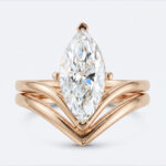 Marquise Cut Lab Diamond Minimalist V Shaped Solitaire Engagement Ring Set (7)