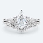 Marquise Cut Lab Grown Diamond Vintage Inspired Filigree Bridal Ring Set (8)