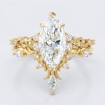 Nature Themed 2CT Marquise Cut Lab Diamond Matching Bridal Ring Set (1)