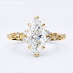 Nature Themed 2CT Marquise Cut Lab Diamond Matching Bridal Ring Set (3)