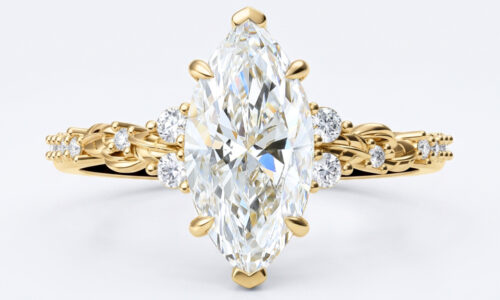 Marquise Cut 1ct Lab Grown Diamond Ring​ Set Pavé 6 Claw Rings