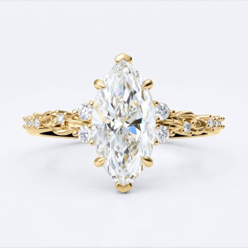 Marquise Cut 1ct Lab Grown Diamond Ring​ Set Pavé 6 Claw Rings