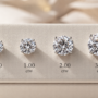 Diamond Stud Earring Size Chart: 0.5ct to 3ct on Ear Comparison