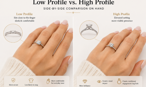 Low-Profile Engagement Rings vs. High-Profile Settings: Comfort, Brilliance, and Everyday Wear