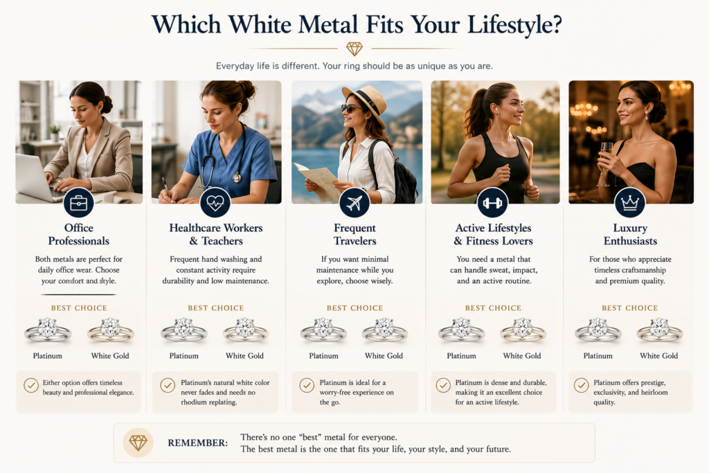 Platinum vs. White Gold: The Ultimate White Metal Showdown