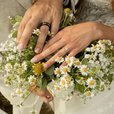 floral wedding rings customer photo lisajewelryus